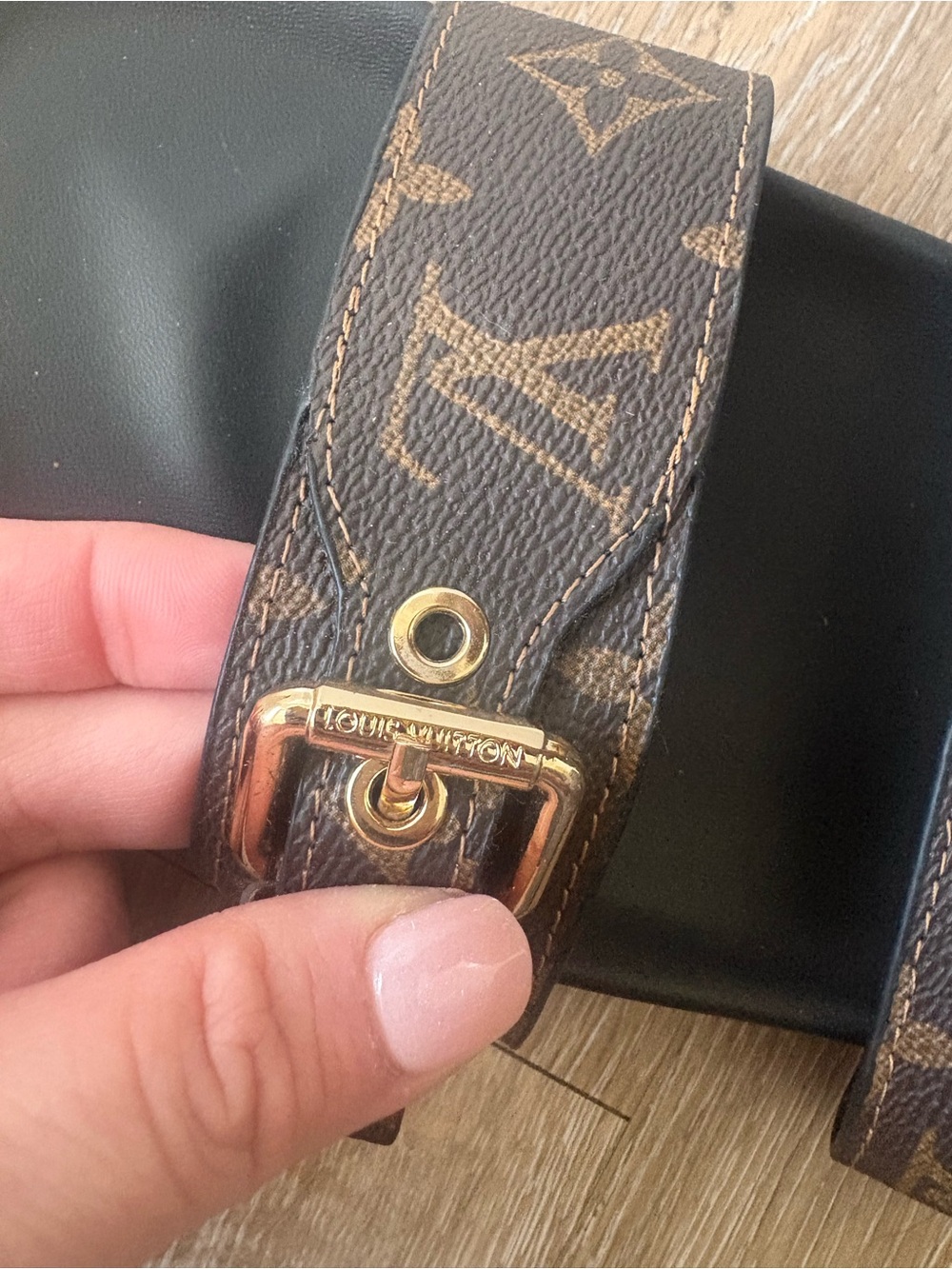 LV Brown Monogram Double-Strap Slide Sandals - Picture 4 of 4